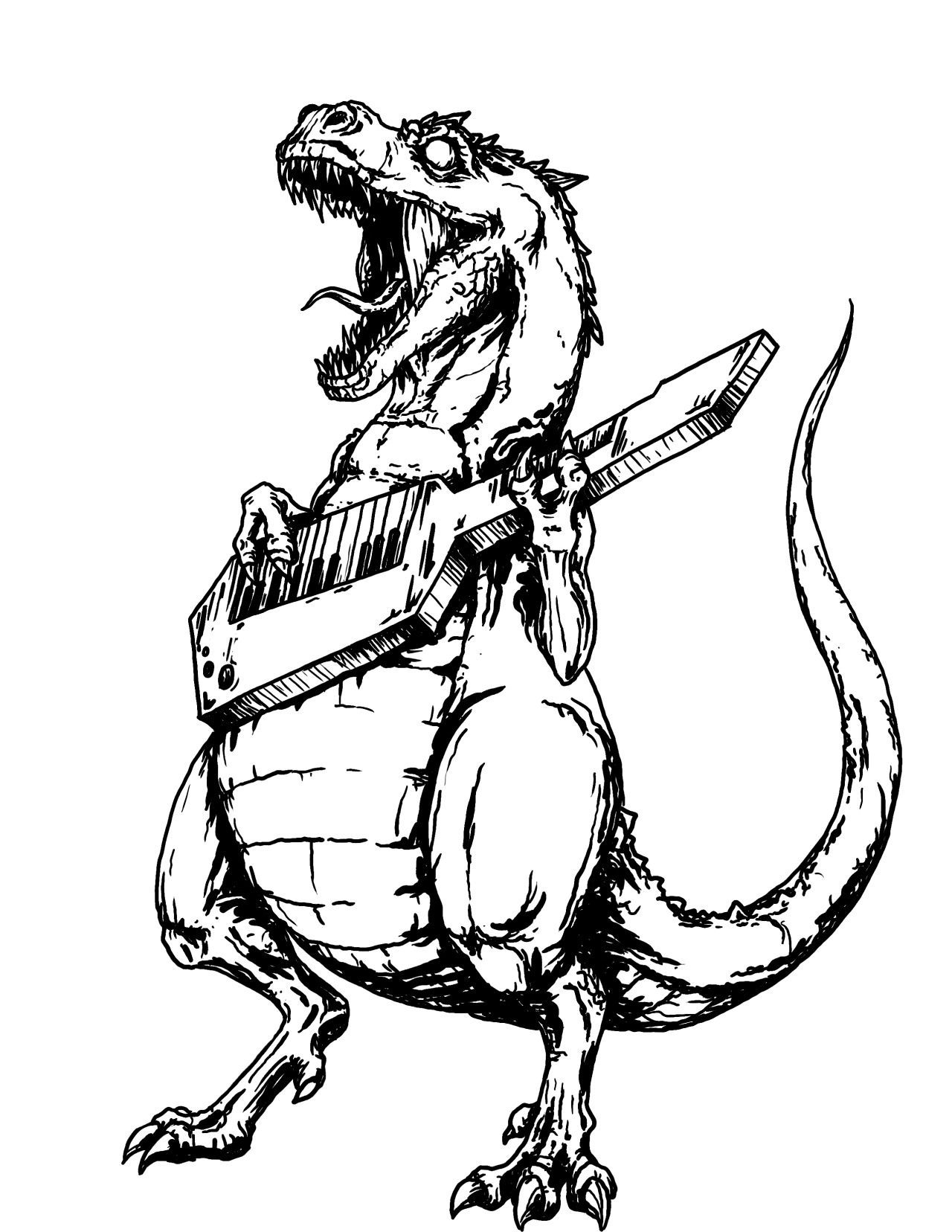 1280x1656 Dinosaur Keyboard Rex T Rex Digital Illustration Extinct Artists