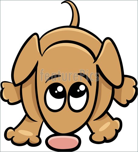 456x500 Cute Dog Cartoon Illustration