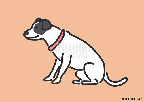 500x354 Cute Dog Cartoon Hand Drawn Line Drawing Vector Illustration