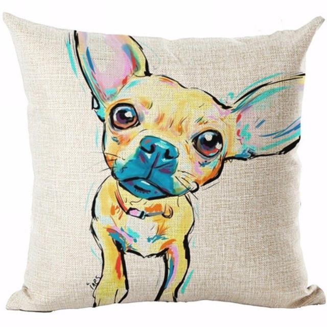 640x640 Cute Dog Drawing Pillow Cover Home Galaxy Direct