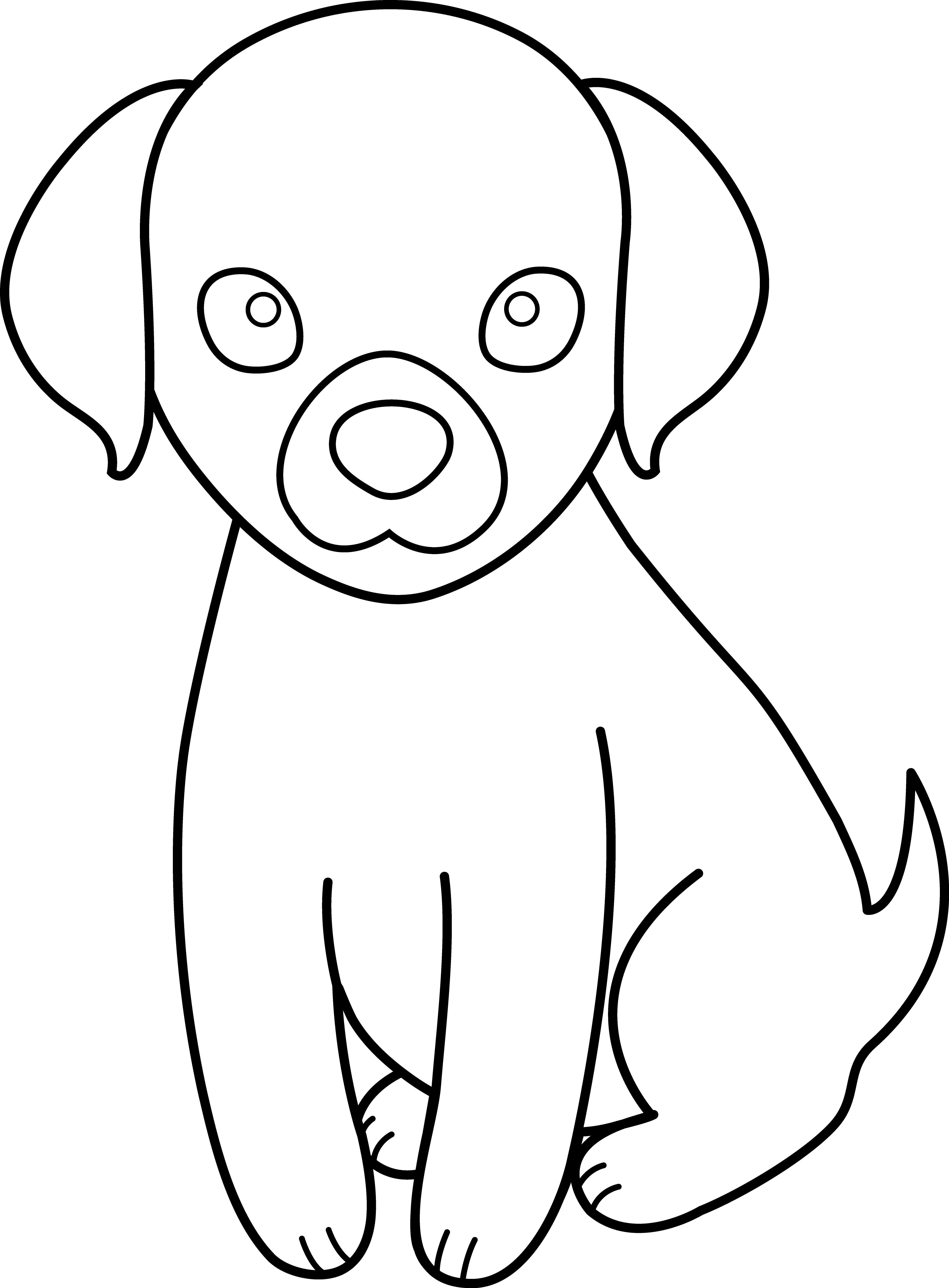 3426x4650 Hd Black And White Puppy Dog House Clipart Uploaded