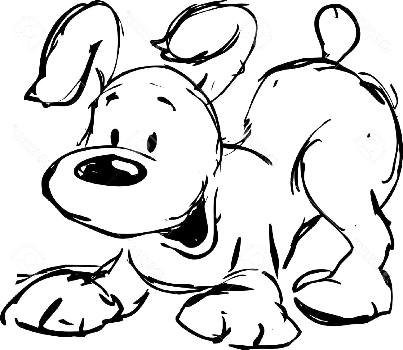 Cute Puppy Clipart Black And White ~ Clipart Cute Dog Clip Puppy Fetch ...