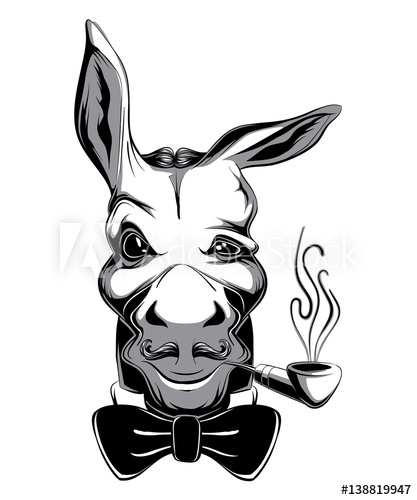 417x500 Glamorous Victorian Style Cartoon Snobbish Fashion Funny Donkey