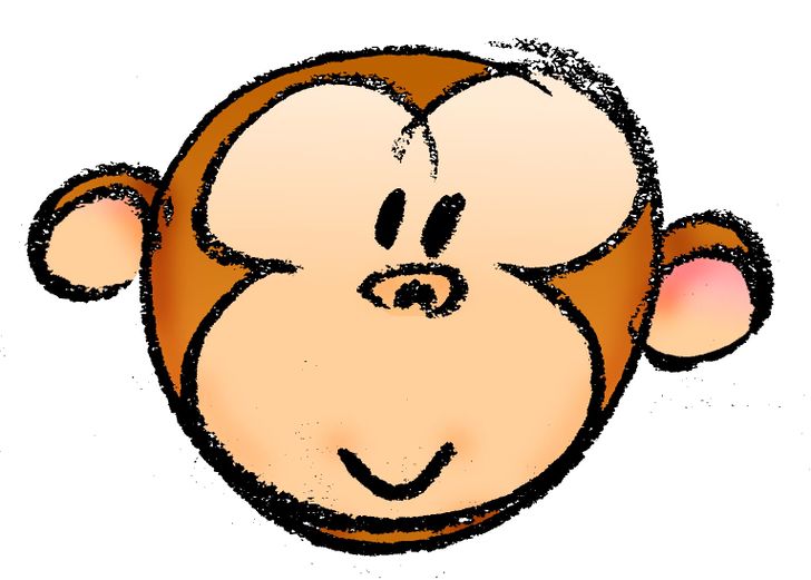 728x521 How To Draw A Cartoon Monkey Face Steps