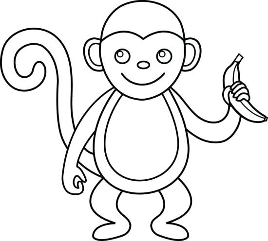 550x496 Cute Monkey Drawing