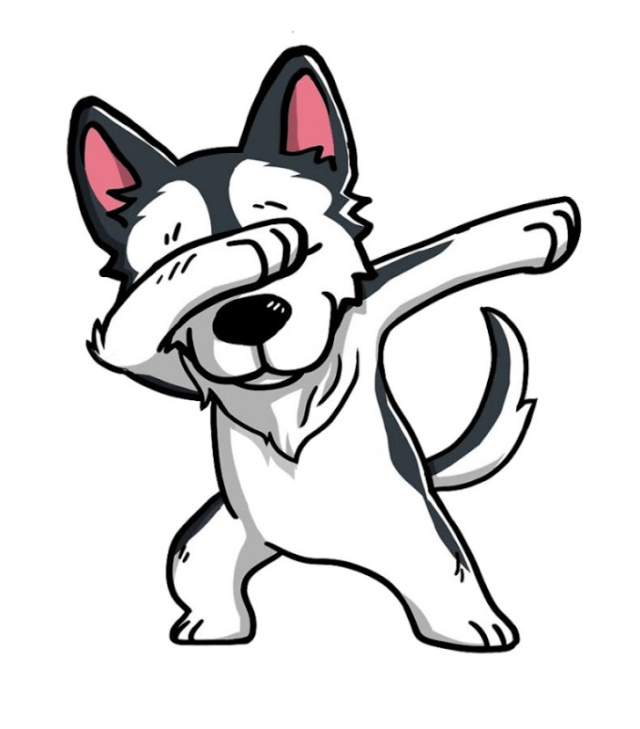703x800 Cute Husky Drawing Look Wallpapers