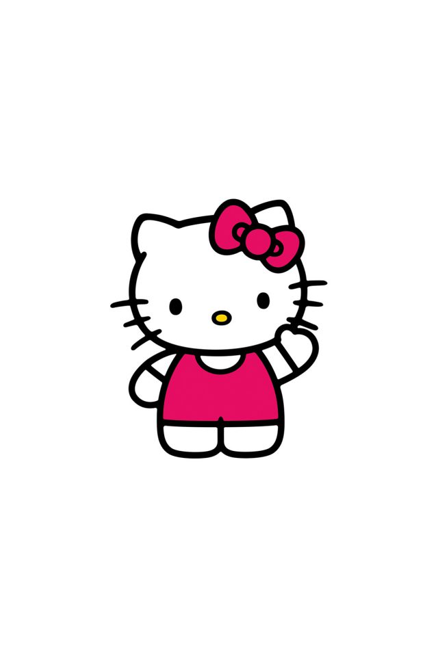 640x960 Hello Kitty Art Cute Logo Minimal Iphone Wallpaper