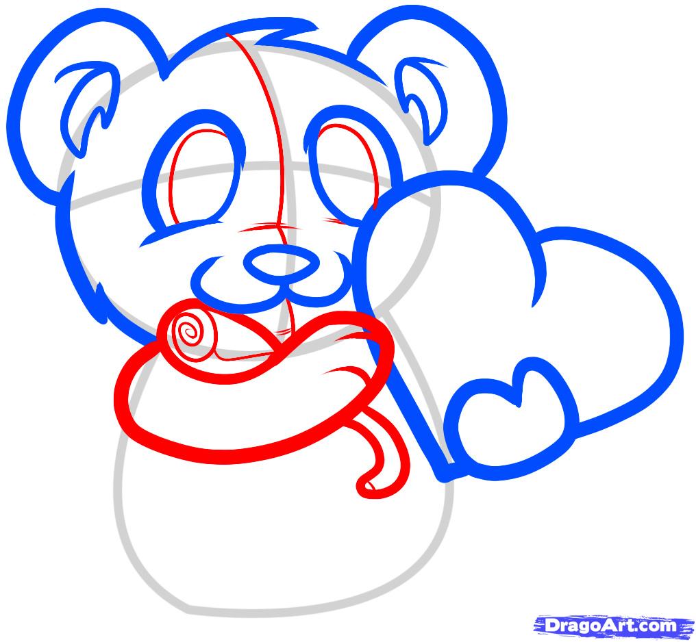1016x938 Draw A Valentines Bear, Valentine Bear, Step