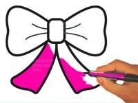 200x150 Cute Bow Coloring Pages And Drawings For Baby Art Colours