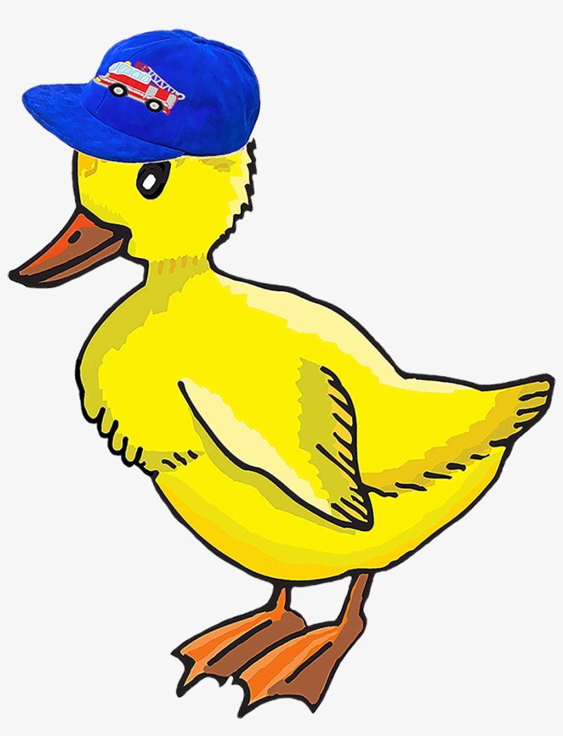 820x1073 A Drawing Of A Duckling With A Fire Truck On Its Blue