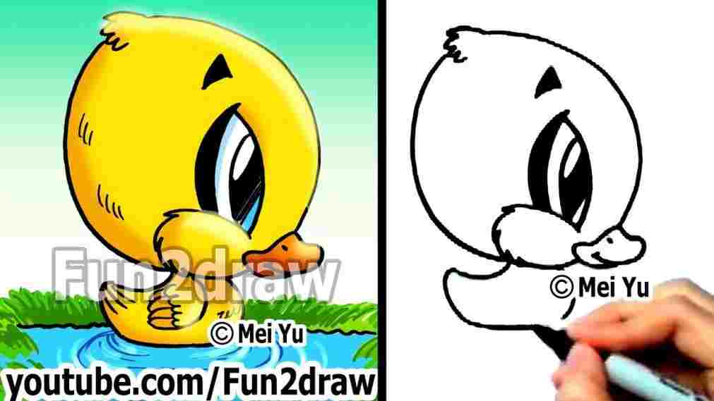 1011x569 How Cute Duck Cartoon Drawing To Draw S Ling In Min Easy Things