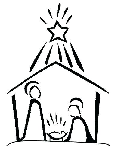 382x500 Nativity Scene Drawing Images Cute Easy Line Cards Paintings