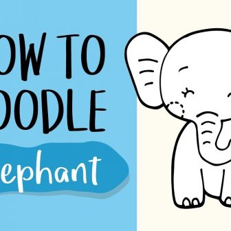 336x336 Cute Elephant Drawing Easy Baby And Little A Mom Vector