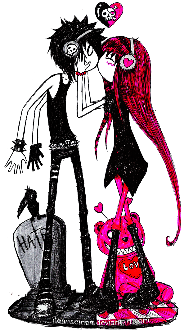 Cute Emo Couple Drawings Free Download On Clipartmag