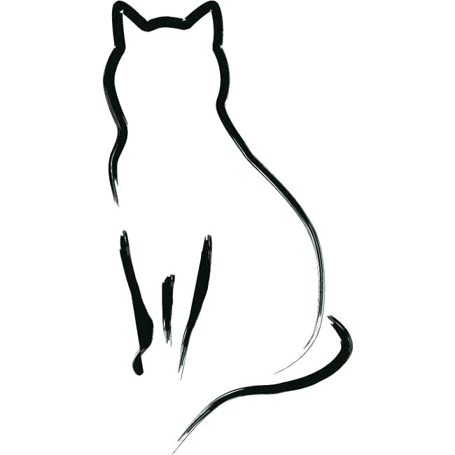 650x650 Dog Cat Outline Tattoo Free Coloring Pages Drawing