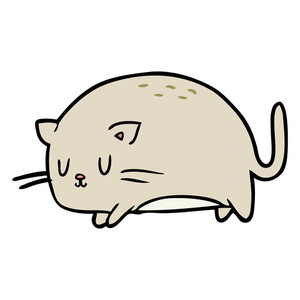 300x300 Cute Fat Cartoon Cat Royalty Free Stock Image