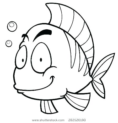 450x470 Cute Fish Coloring Pages Simple Fish Drawing Funny Fish Coloring