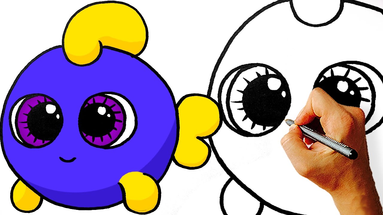 1280x720 Easy! How To Draw Cute Cartoon Fish Step