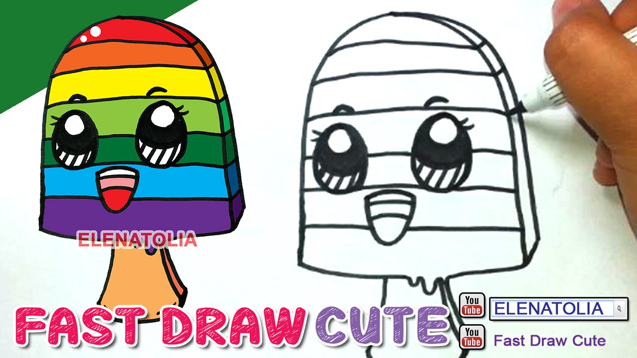 1280x720 How To Draw Rainbow Ice Cream Step