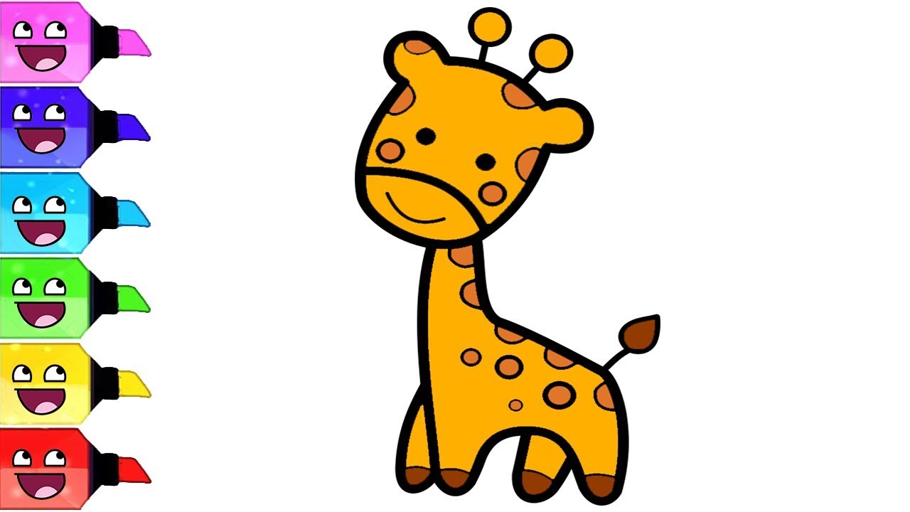 1280x720 How To Draw Cute Giraffe For Kids Giraffe Drawing And Coloring