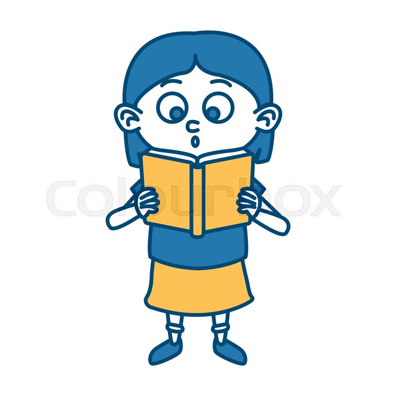 800x800 Cute School Girl Cartoon Icon Vector Stock Vector Colourbox