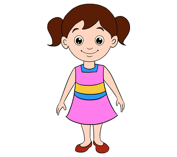 678x600 Trend Cute Girl Cartoon Style Vector Set Free Download For You