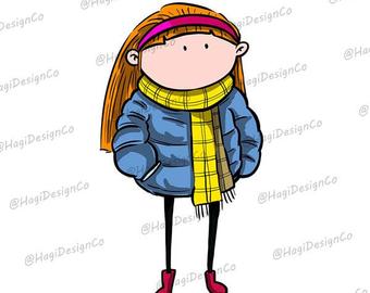 340x270 Cartoon Girl Clipart Etsy