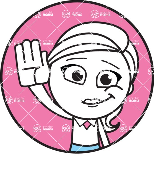 537x640 cute black and white girl cartoon vector character aka heidy