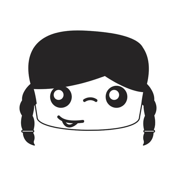 600x600 Cute Girl Head Drawing Character Art Print