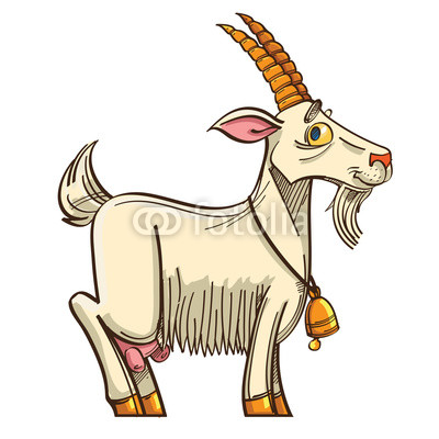 400x400 Vector Cute Cartoon Goat With Bell Buy Photos Ap Images