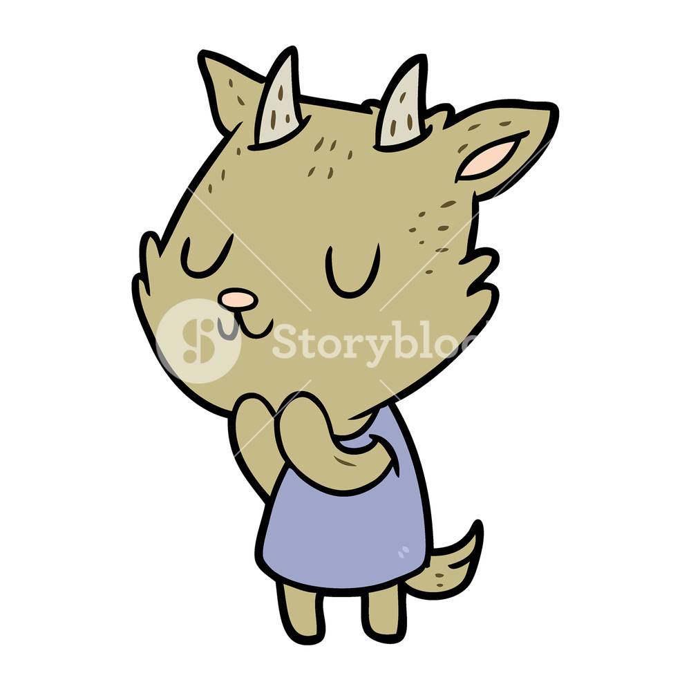 1000x1000 Cute Cartoon Goat Royalty Free Stock Image