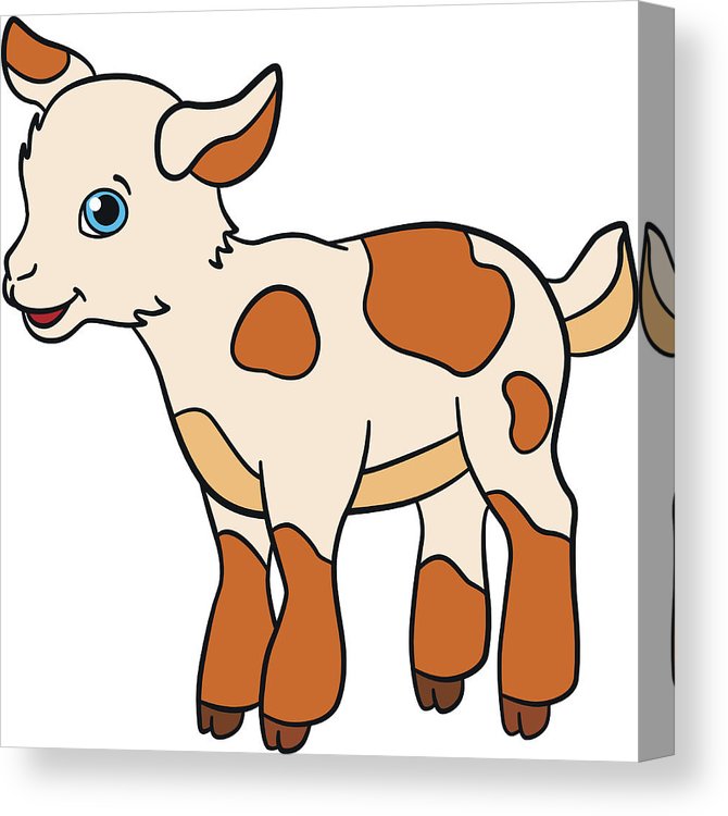 670x750 Cartoon Farm Animals For Kids Little Cute Spotted Baby Goat