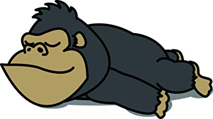 425x238 Cute Sleepy Lazy Gorilla Cartoon Vinyl Sticker