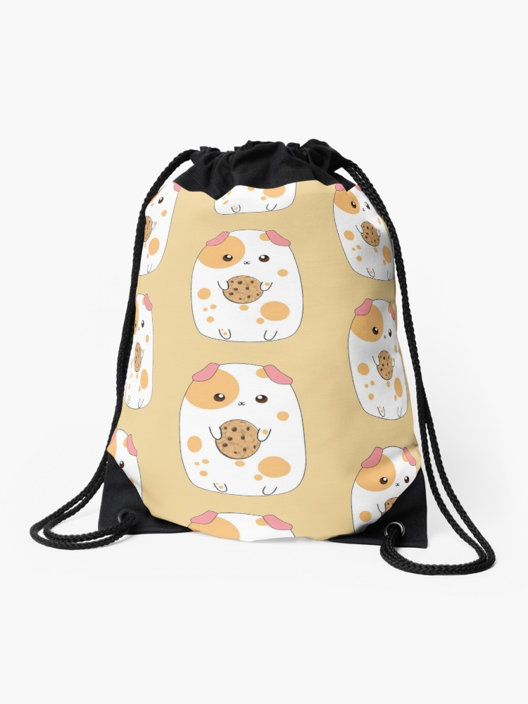 750x1000 Cute Orange And White Guinea Pig With Cookie Drawstring Bag