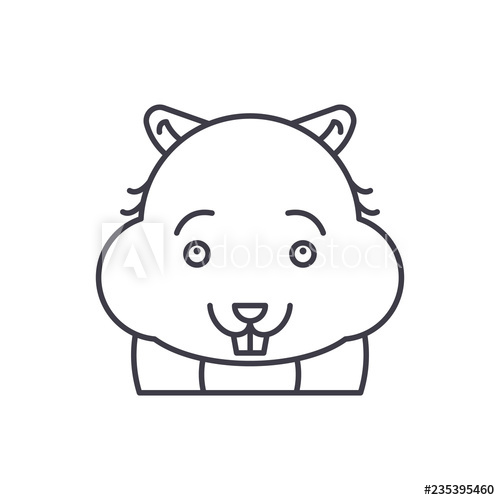 500x500 cute hamster line icon concept cute hamster vector linear