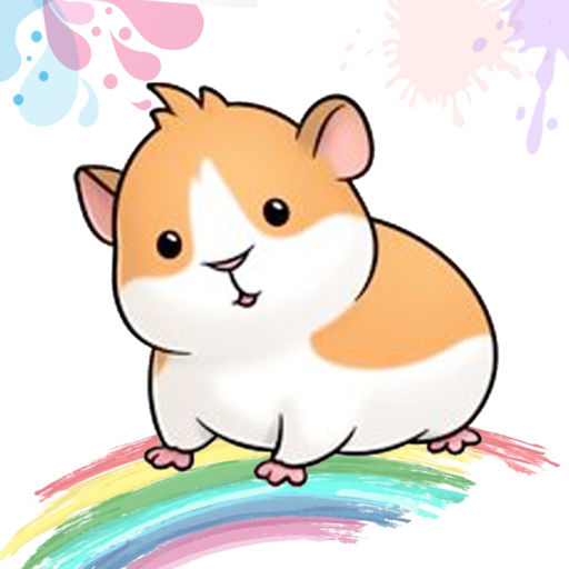 512x512 Cute Hamster Coloring Book Drawing For Kid