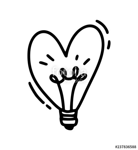 459x500 monoline cute lamp in form of heart vector valentines day hand