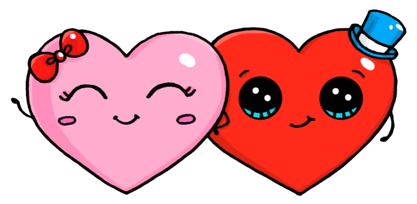 825x404 Heart Couple Love Stuff In Kawaii Drawings, Cute Drawings
