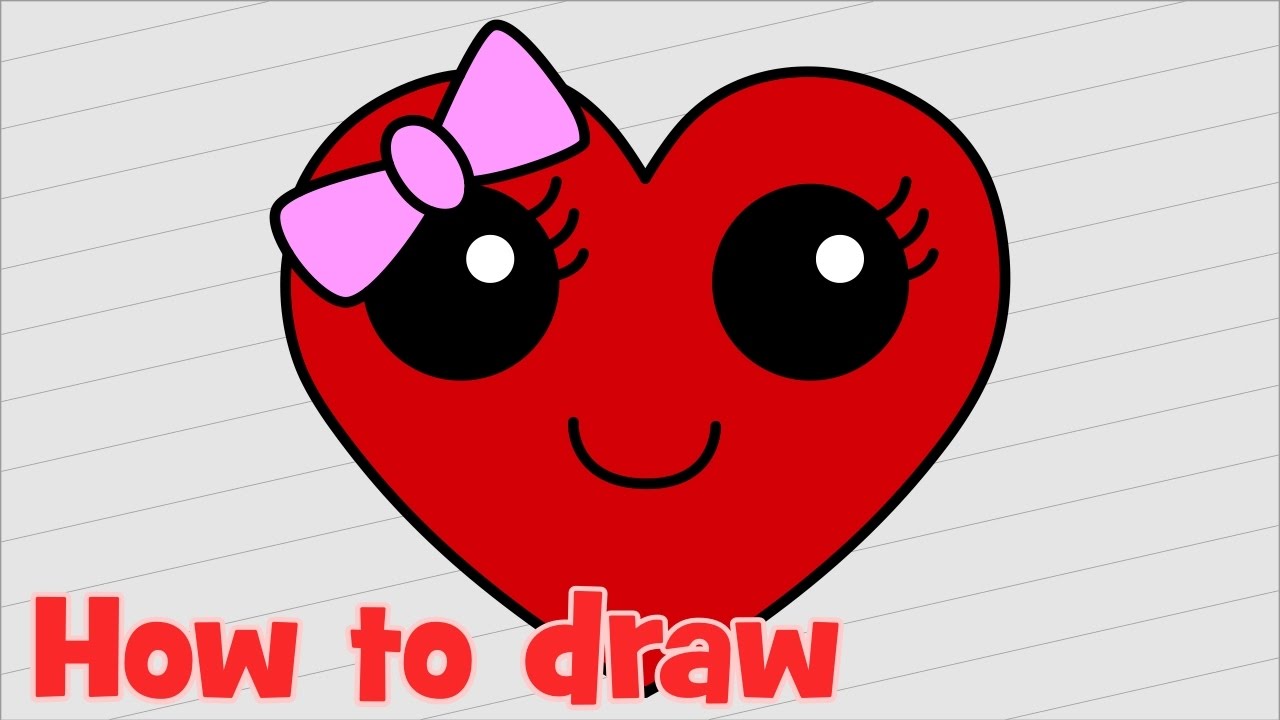 1280x720 How To Draw Cute Heart Step