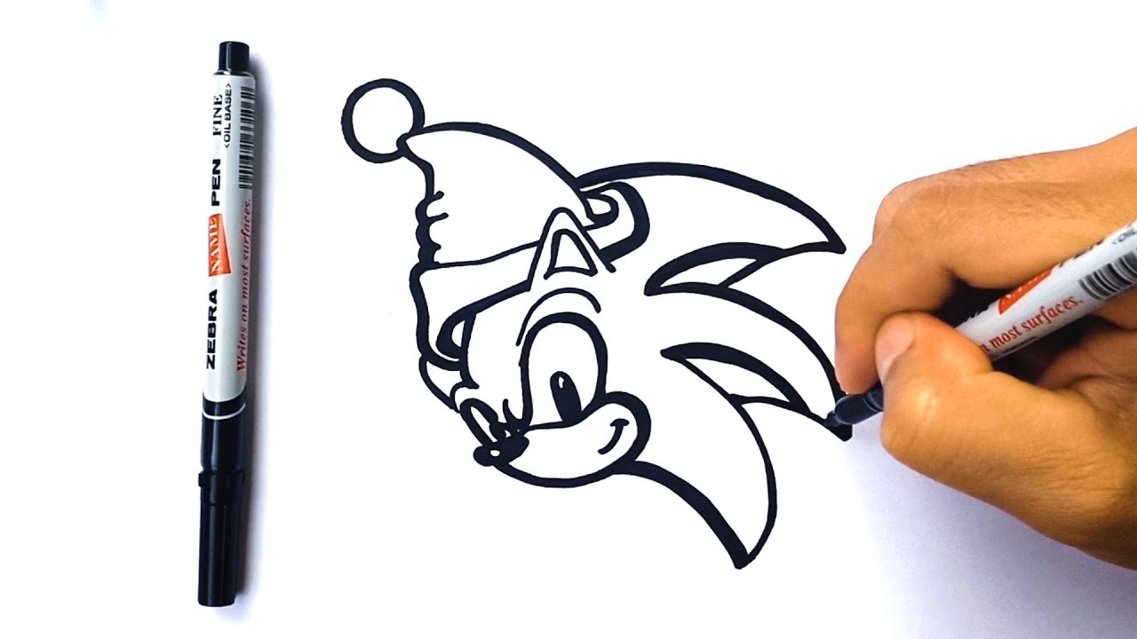 1280x720 How To Draw Sonic The Hedgehog, Draw For Christmas, Draw Cute