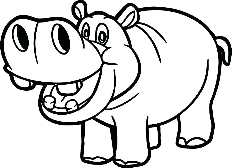 792x576 Cute Hippo Coloring Pages