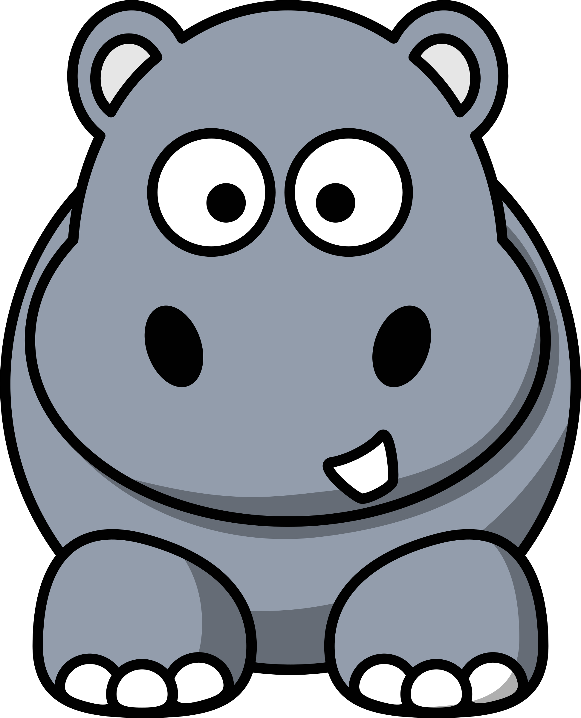 1944x2400 Hippo Drawing Cute, Picture