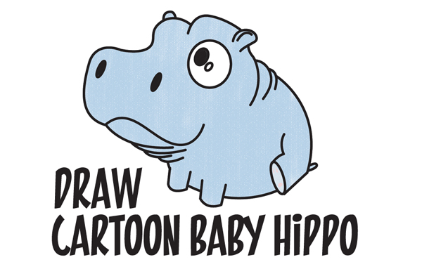 600x373 How To Draw A Cute Baby Hippo