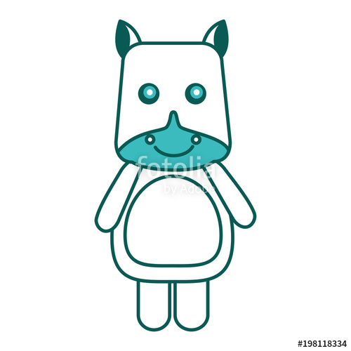 500x500 Cute Hippo Toy Animal Image Vector Illustration Green Image Stock
