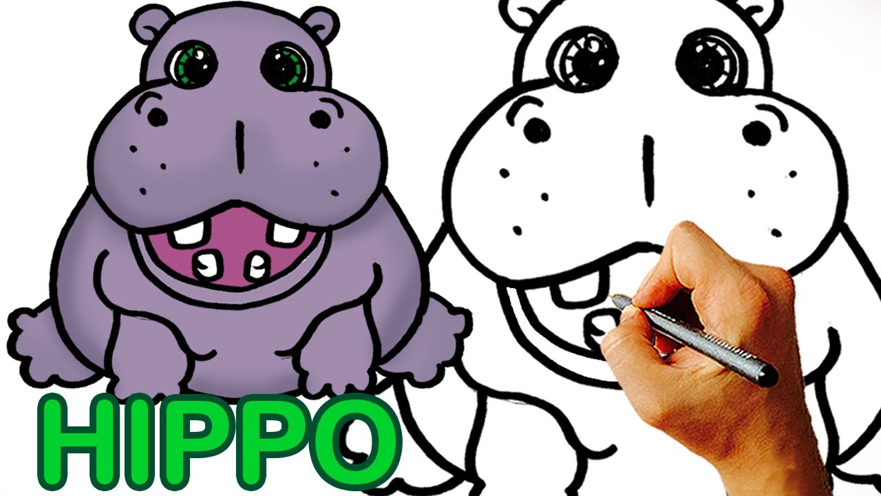 1280x720 Inspiring Cartoon Hippo Drawing Gallery