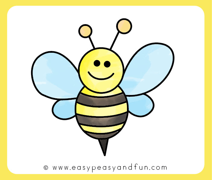 703x597 How To Draw A Bee