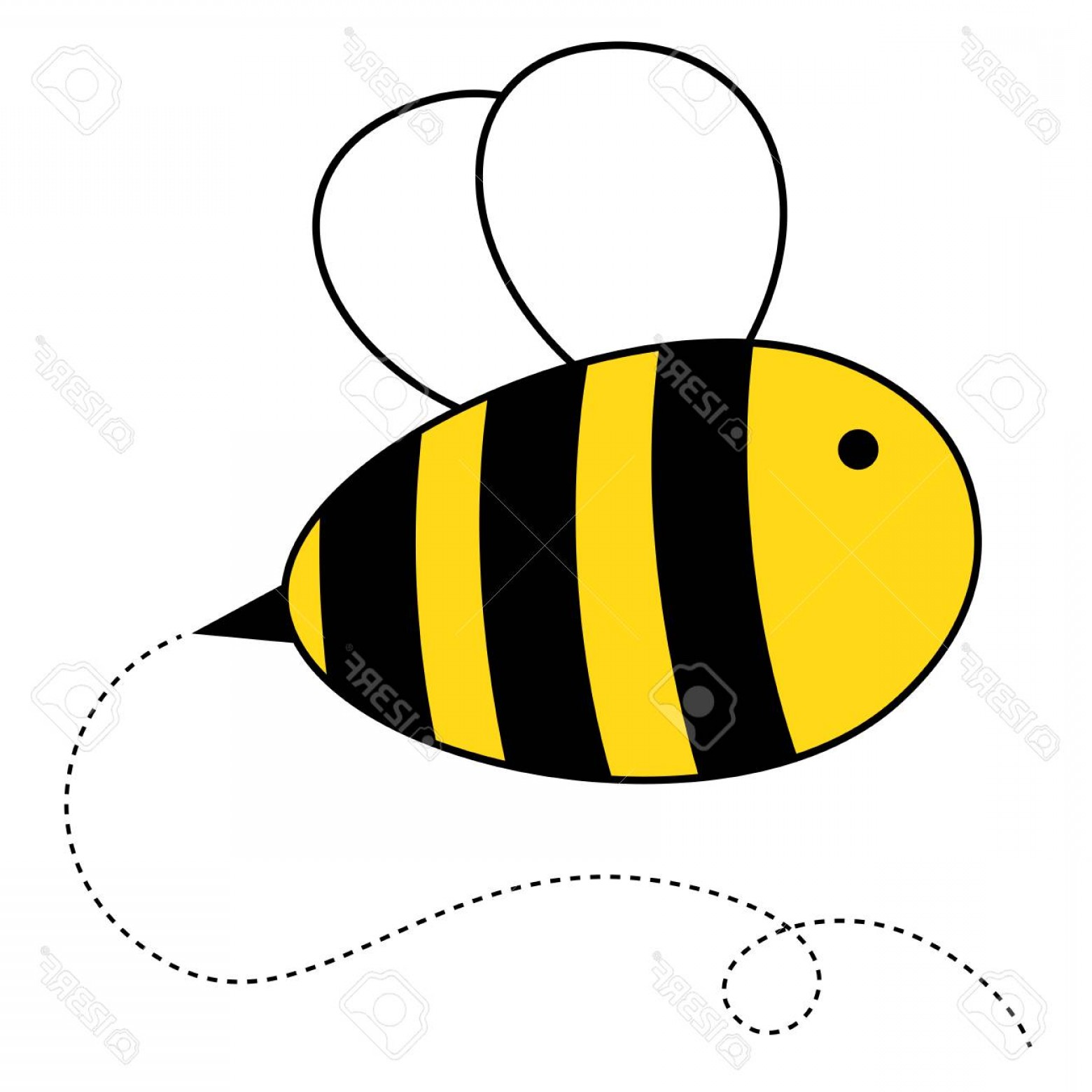 1560x1560 Photostock Vector Cute Cartoon Honey Bee Vector Illustration