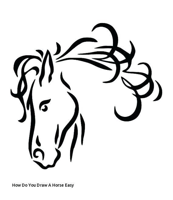 570x659 Horses Drawings Easy