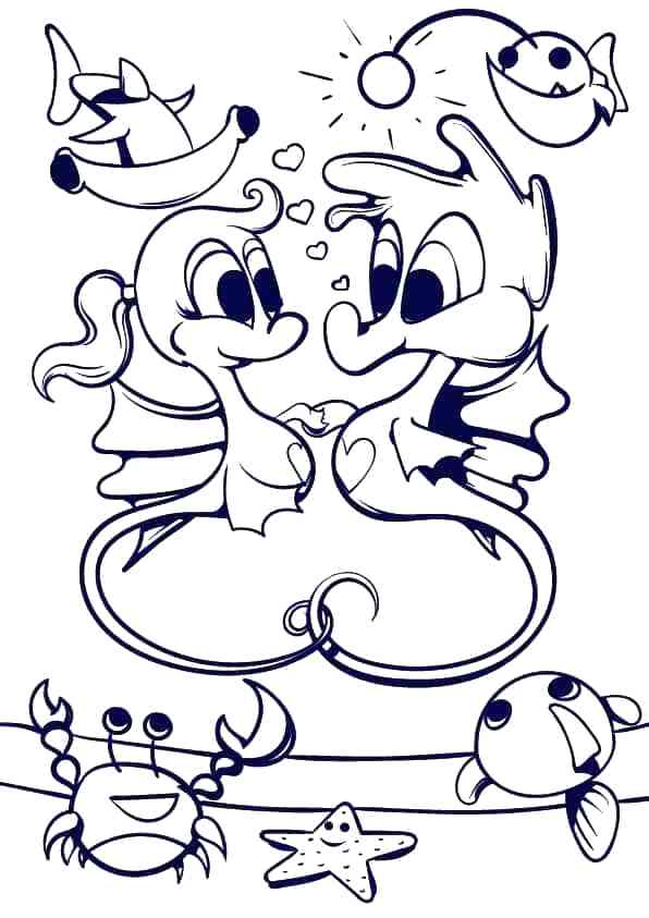 596x843 Sea Horse Drawings