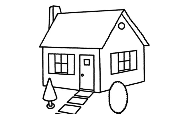 670x400 Cute House Drawing Coloring Pages